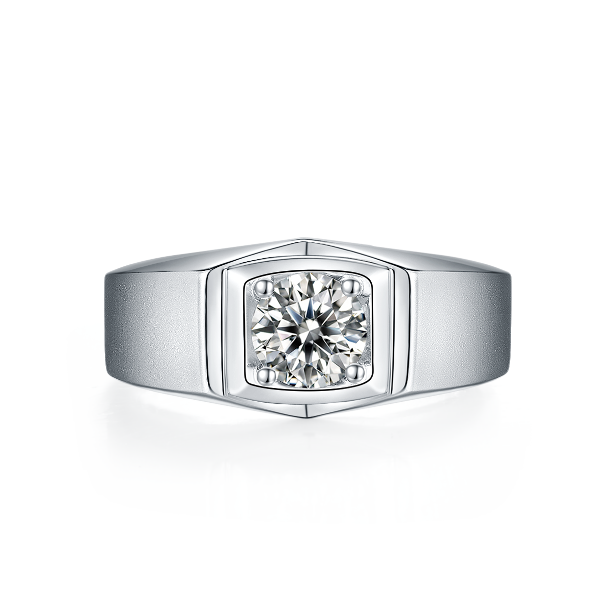 Ancestral model S925 silver plated platinum moissanite diamond men's ring 1 carat D-grade